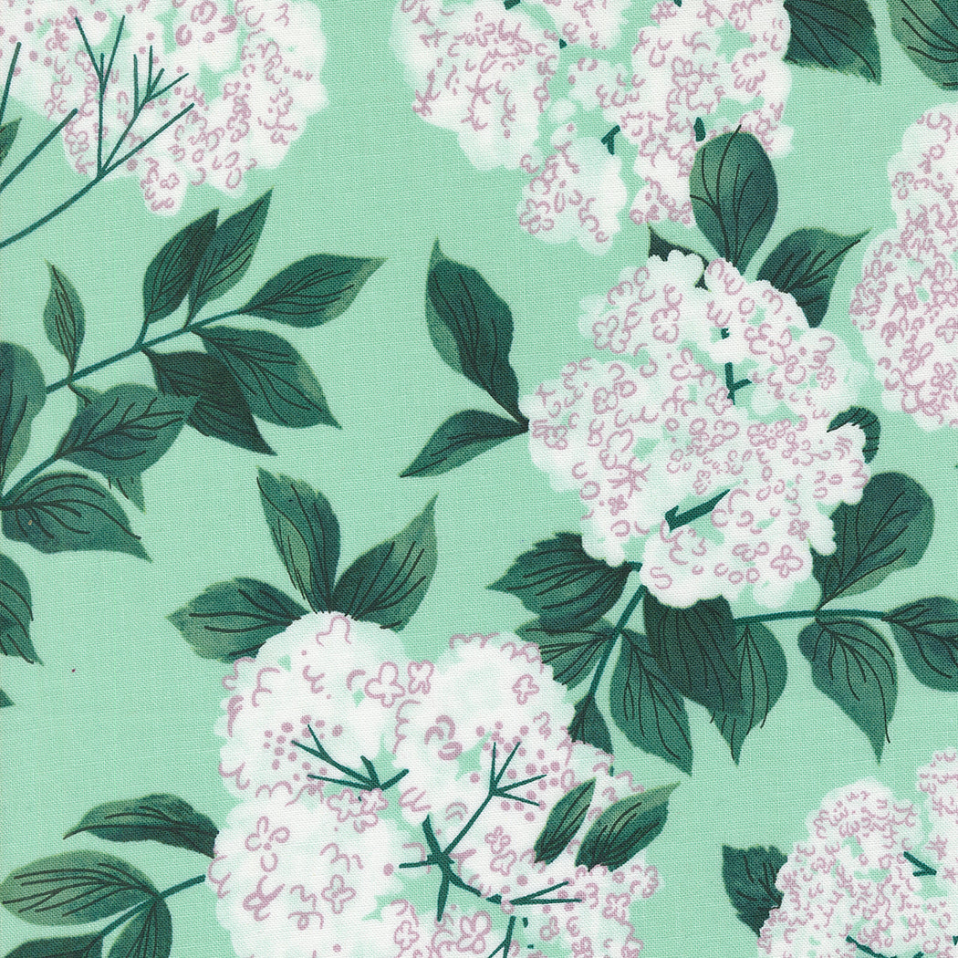 Love Letter by Lizzy House - Elderberry Blossoms Seafoam - PER QUARTER METRE Love Letter by Lizzy House - Elderberry Blossoms Seafoam - PER QUARTER METRE