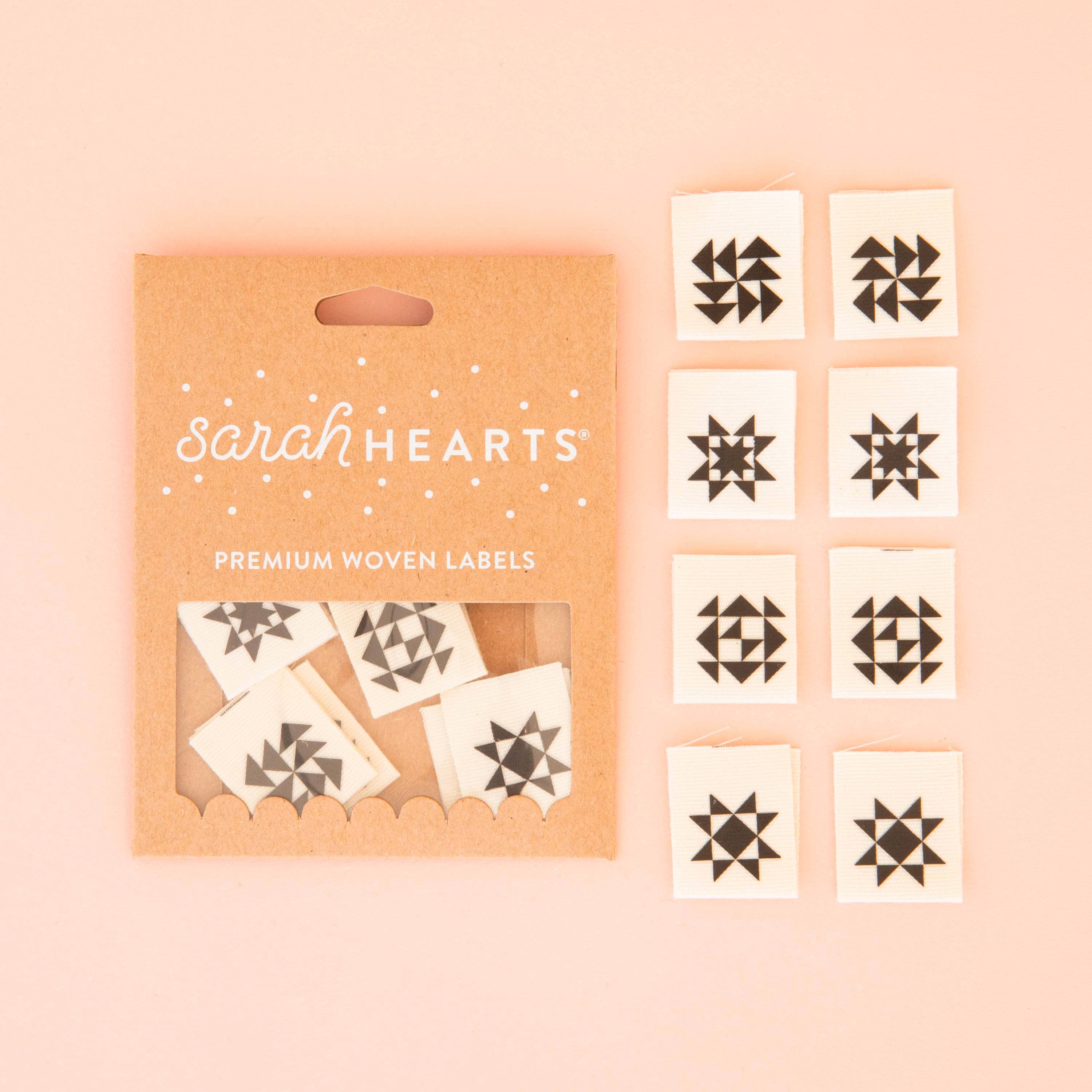Black Quilt Block Multipack Organic Cotton Labels Black Quilt Block Multipack Organic Cotton Labels