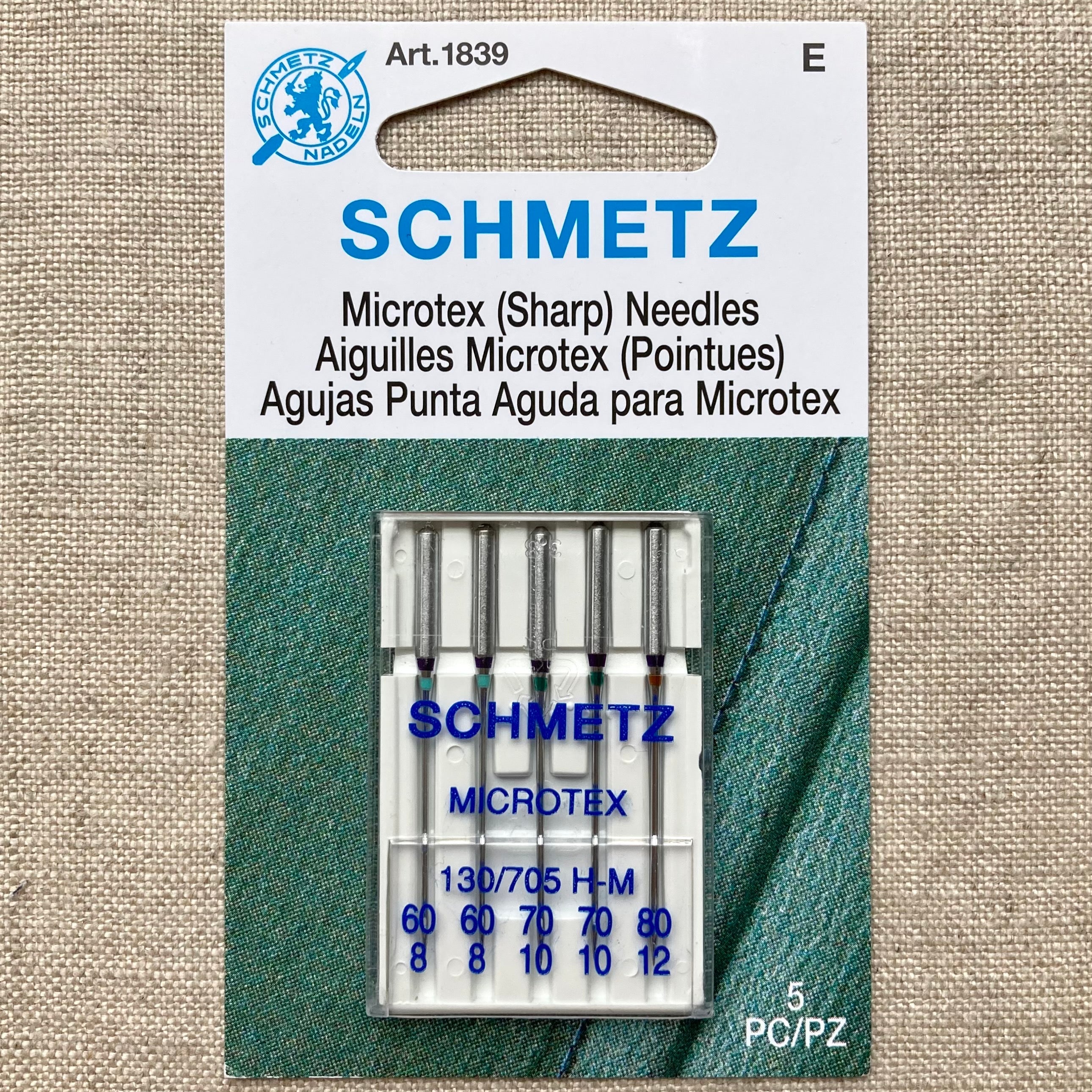 Schmetz Microtex Needles - 5 pcs - Assorted Sizes – The Cloth Shop