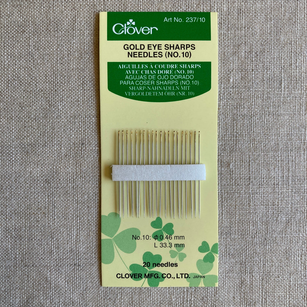 Gold Eye No. 10 Sharps Needles 20 pcs The Cloth Shop